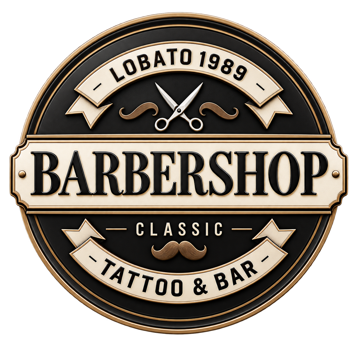 Emblema Barbearia Lobato1989